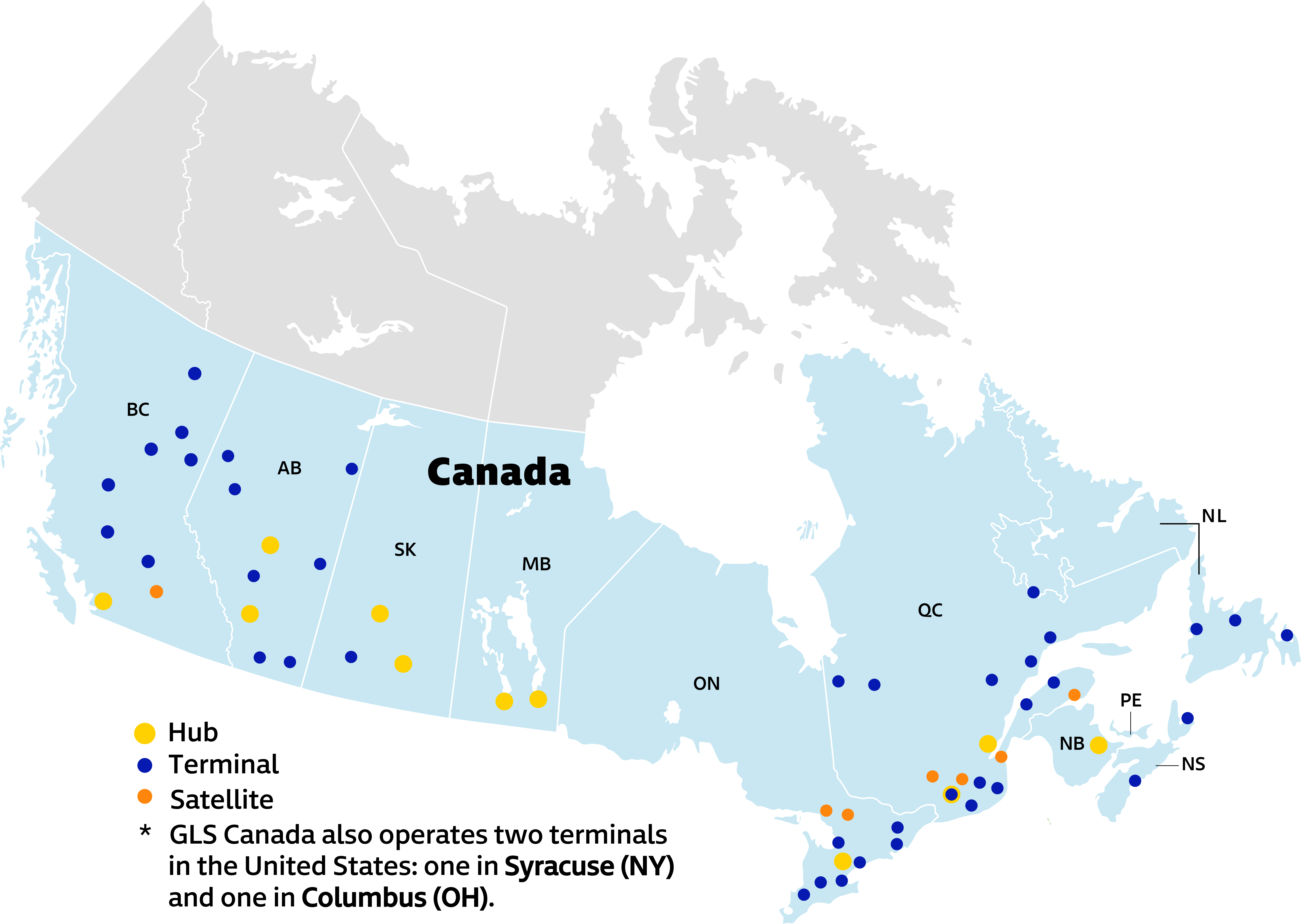 Freight coverage map