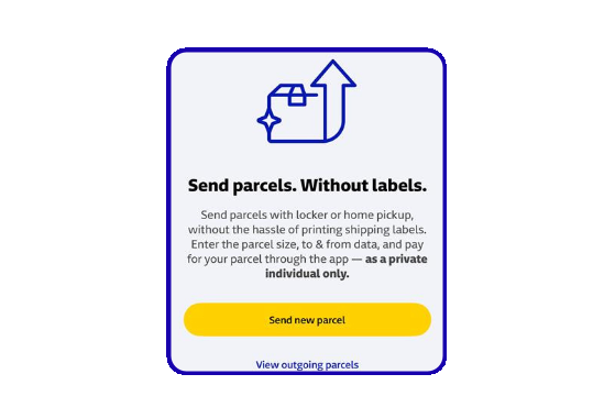 Send a parcel with our mobile app
